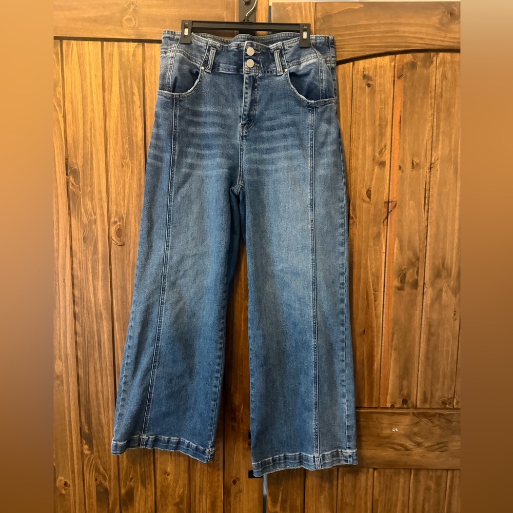 Risen x Freckled Poppy wide leg jeans
